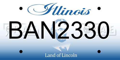 BAN2330 Illinois License Plate