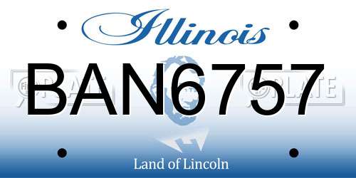 BAN6757 Illinois License Plate