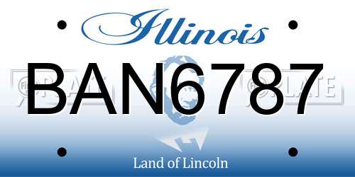 BAN6787 Illinois License Plate
