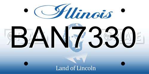 BAN7330 Illinois License Plate
