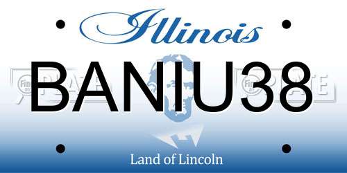 BANIU38 Illinois License Plate