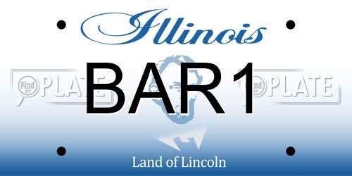 BAR1 Illinois License Plate