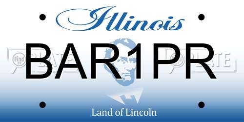 BAR1PR Illinois License Plate