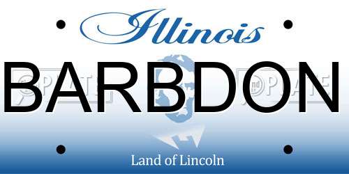 BARBDON Illinois License Plate