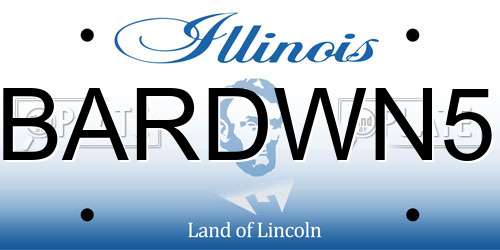 BARDWN5 Illinois License Plate