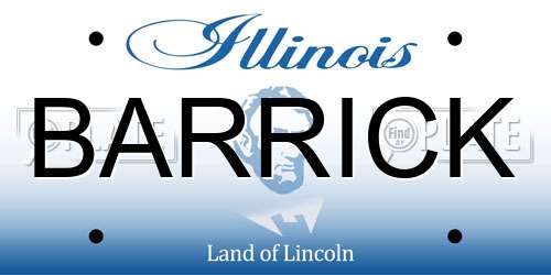 BARRICK Illinois License Plate