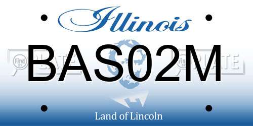 BAS02M Illinois License Plate