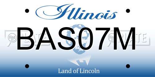 BAS07M Illinois License Plate