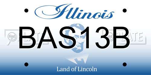 BAS13B Illinois License Plate