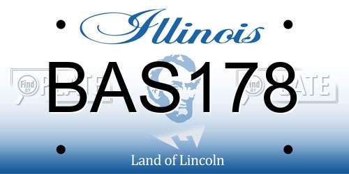 BAS178 Illinois License Plate