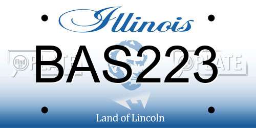 BAS223 Illinois License Plate