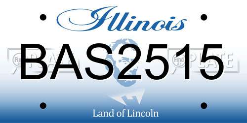 BAS2515 Illinois License Plate