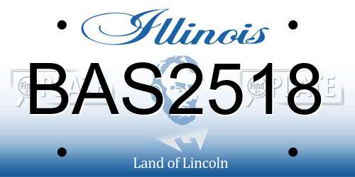 BAS2518 Illinois License Plate
