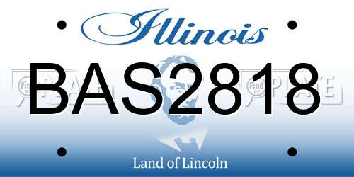 BAS2818 Illinois License Plate
