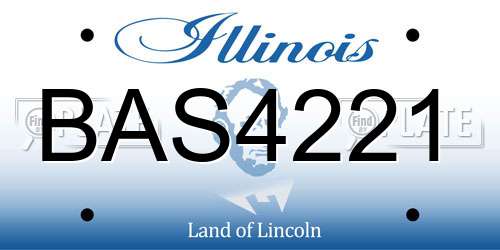 BAS4221 Illinois License Plate