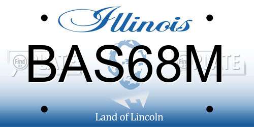 BAS68M Illinois License Plate