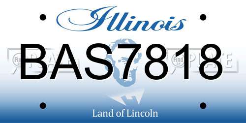 BAS7818 Illinois License Plate