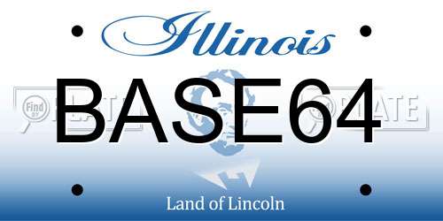 BASE64 Illinois License Plate