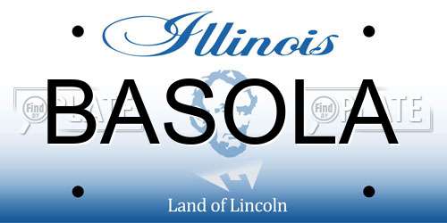 BASOLA Illinois License Plate