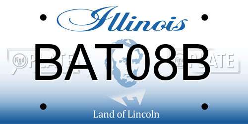 BAT08B Illinois License Plate