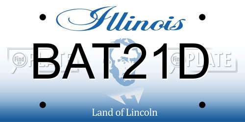 BAT21D Illinois License Plate