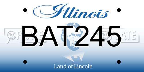 BAT245 Illinois License Plate
