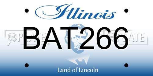 BAT266 Illinois License Plate
