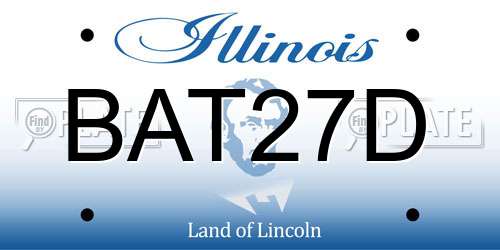BAT27D Illinois License Plate