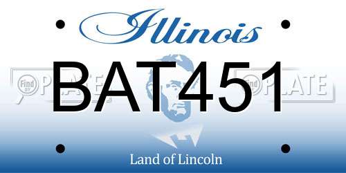 BAT451 Illinois License Plate