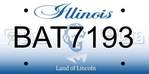 BAT7193 Illinois License Plate