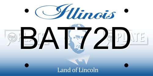 BAT72D Illinois License Plate