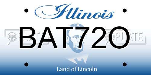 BAT72O Illinois License Plate