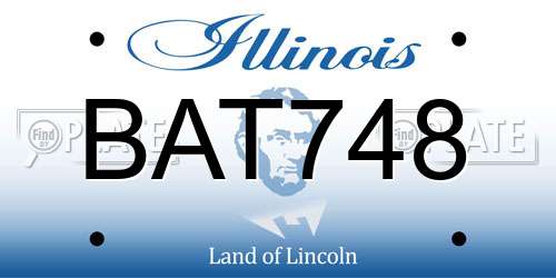BAT748 Illinois License Plate