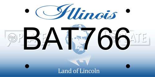 BAT766 Illinois License Plate
