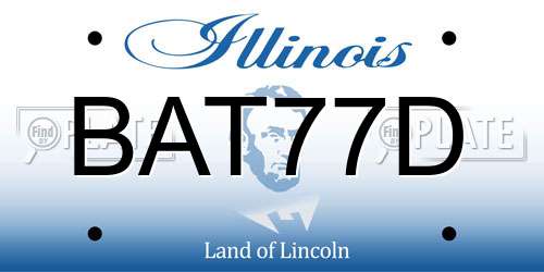BAT77D Illinois License Plate