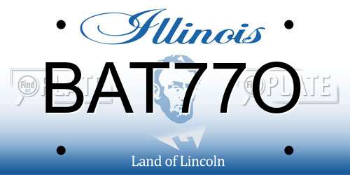 BAT77O Illinois License Plate