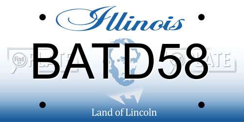 BATD58 Illinois License Plate