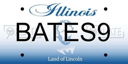 BATES9 Illinois License Plate