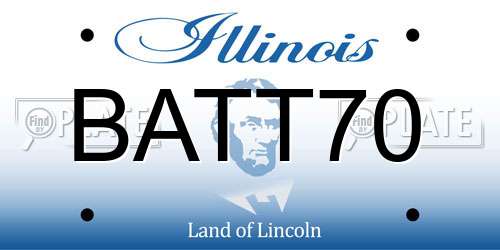 BATT70 Illinois License Plate