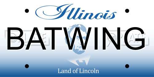 BATWING Illinois License Plate