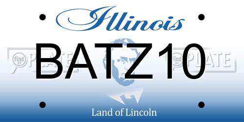 BATZ10 Illinois License Plate