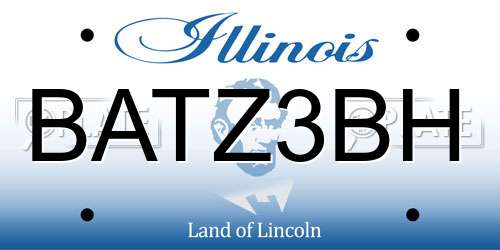 BATZ3BH Illinois License Plate