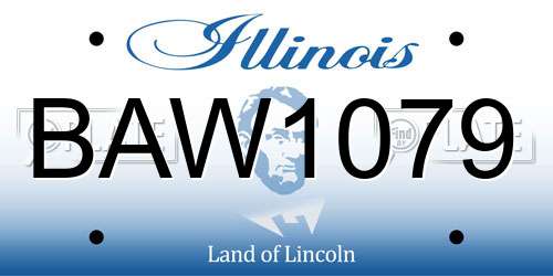BAW1079 Illinois License Plate