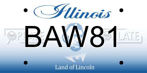 BAW81 Illinois License Plate