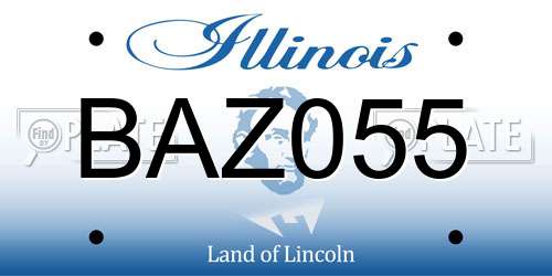 BAZ055 Illinois License Plate