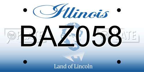BAZ058 Illinois License Plate