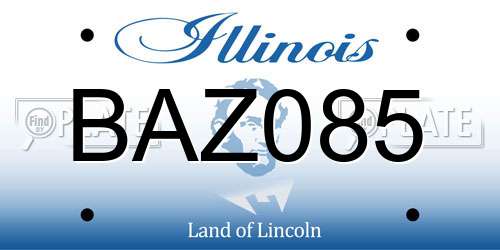 BAZ085 Illinois License Plate