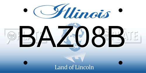 BAZ08B Illinois License Plate