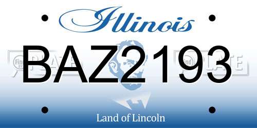 BAZ2193 Illinois License Plate
