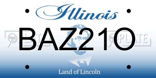 BAZ21O Illinois License Plate